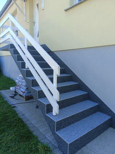 Rénovation escalier extérieur moquette de pierre Andolsheim