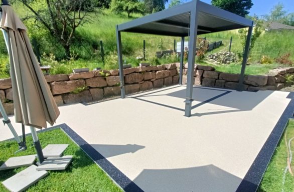 Rénovation terrasse extérieure moquette de pierre Molsheim